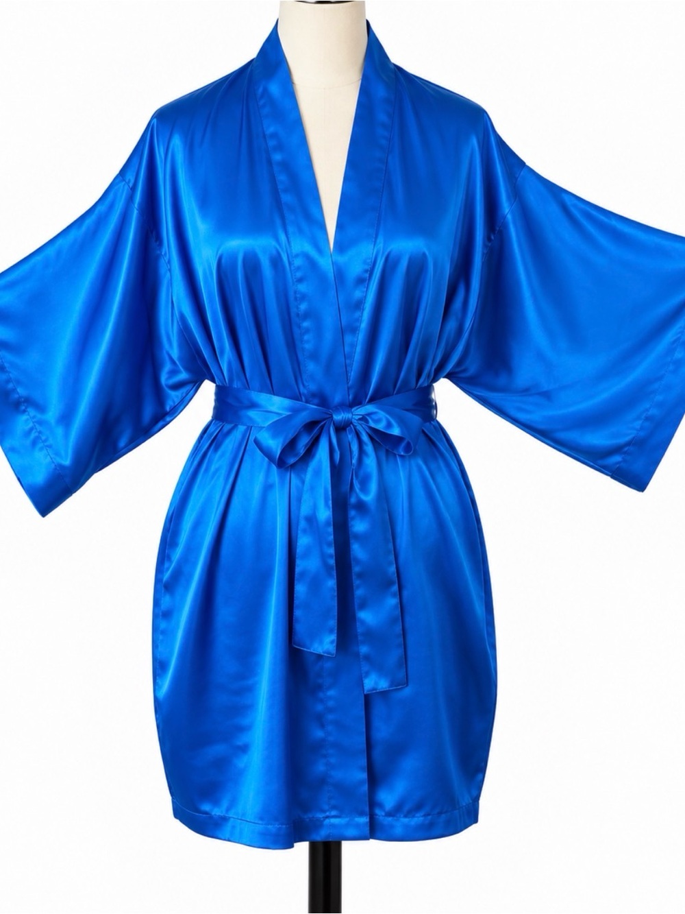 Victoria’s Secret Short Satin Kimono Robe - Electric Blue
